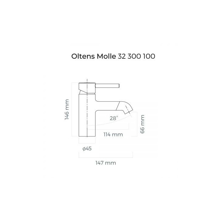 Oltens Molle bateria umywalkowa stojąca - czarny mat