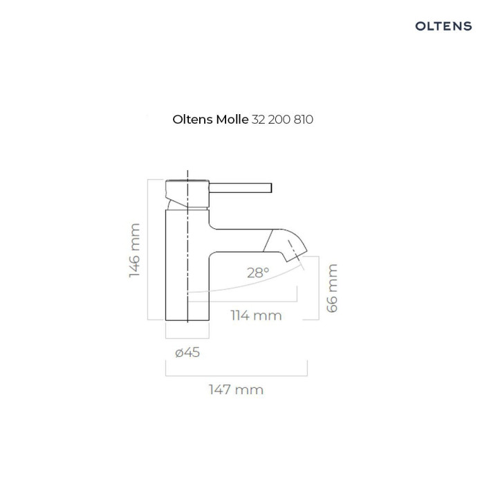 Oltens Molle bateria umywalkowa stojąca - złoto szczotkowane