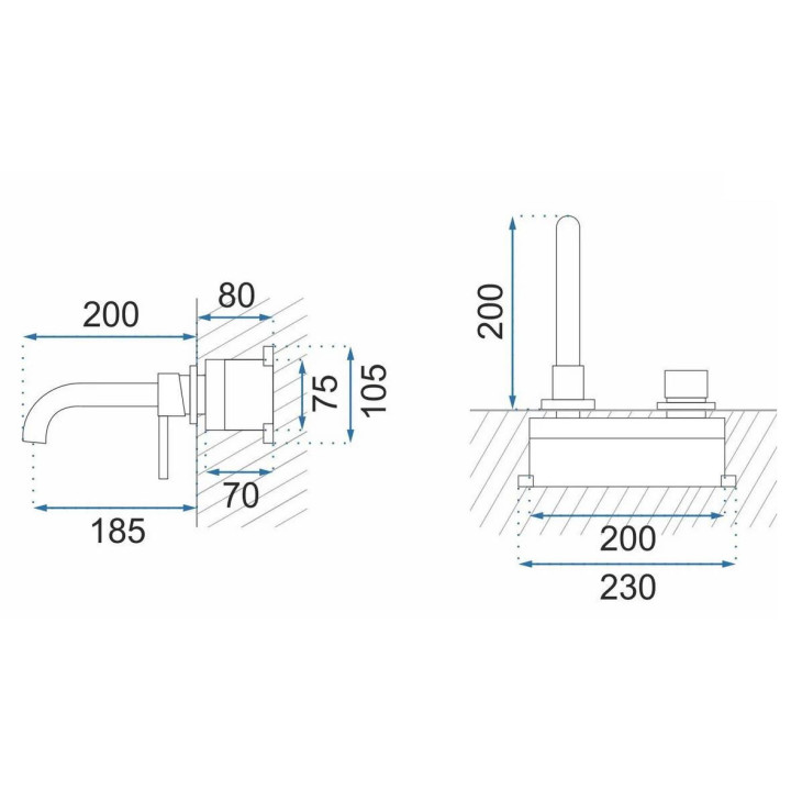 Bateria umywalkowa podtynkowa REA Lungo - złota