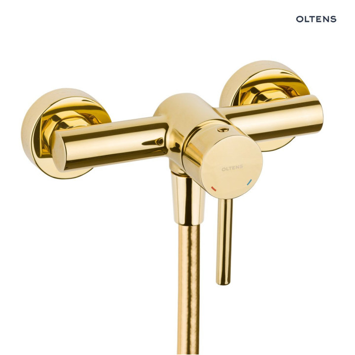 Oltens Molle bateria prysznicowa ścienna - złota