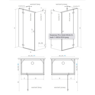 Front do kabiny prysznicowej Radaway Idea Black KDJ+S 160, prawe, przesuwne, szkło przejrzyste, 1600x2005mm, profil czarny
