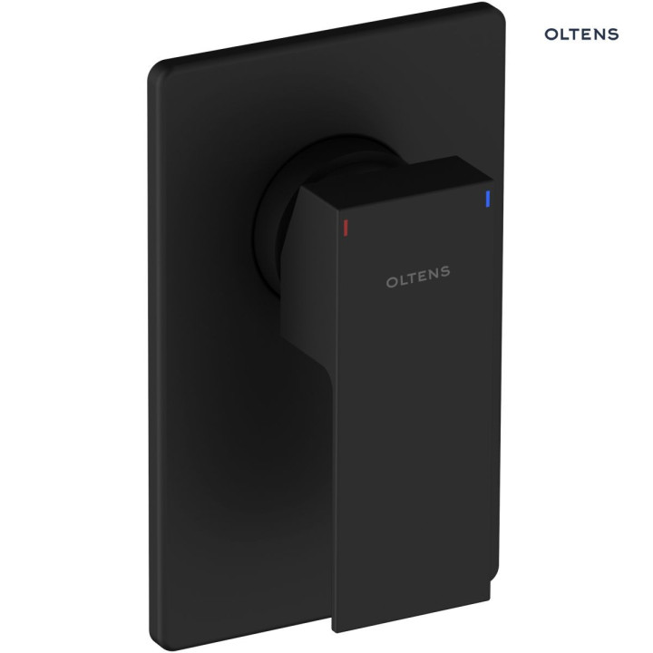 Oltens Gota bateria prysznicowa podtynkowa kompletna - czarny mat