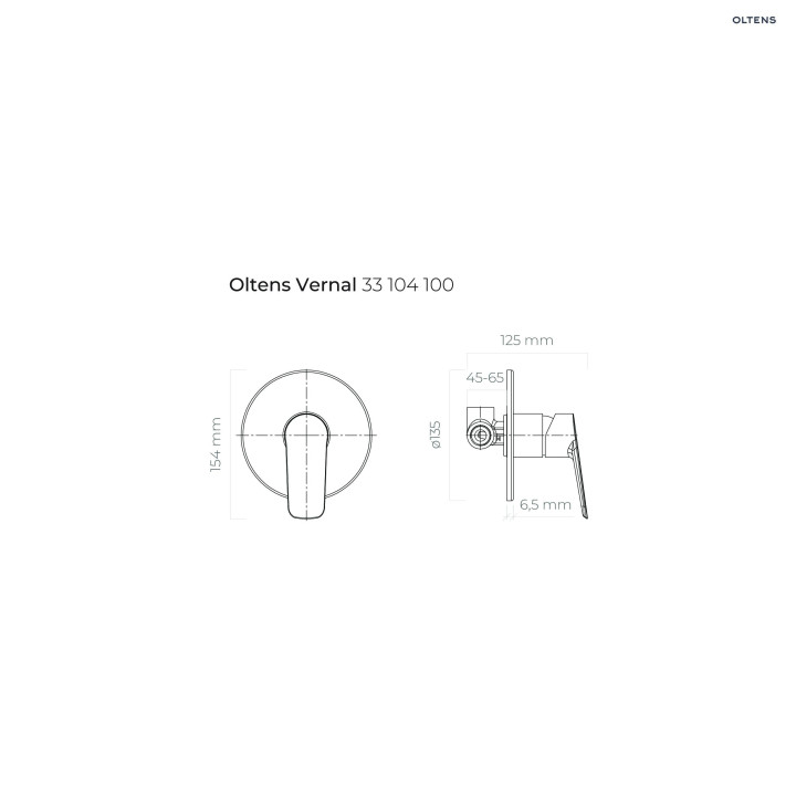 Oltens Vernal bateria prysznicowa podtynkowa kompletna - chrom