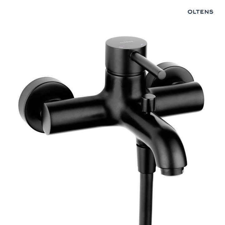 Oltens Molle bateria wannowo-prysznicowa ścienna - czarny mat