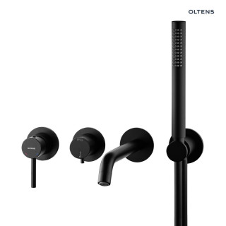 Oltens Molle bateria wannowo-prysznicowa podtynkowa 4 otworowa - czarny mat 