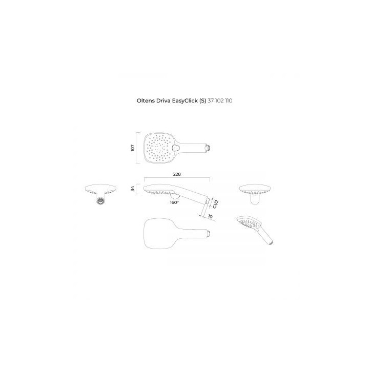 Zestaw prysznicowy Oltens Driva EasyClick (S) Alling 60 - chrom/biały