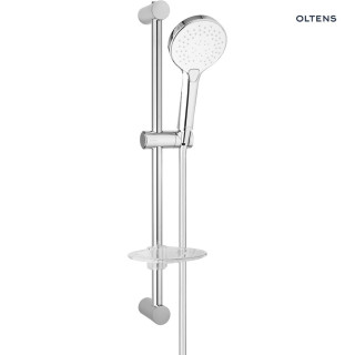 Zestaw prysznicowy Oltens Driva EasyClick Alling 60 z mydelniczką - chrom/biały