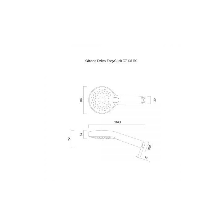 Zestaw prysznicowy Oltens Driva EasyClick Alling 60 z mydelniczką - chrom/biały