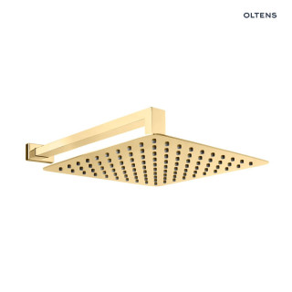 Zestaw Oltens Vindel (S) Lagan (S) deszczownica 30 cm kwadratowa z ramieniem ściennym - złoty