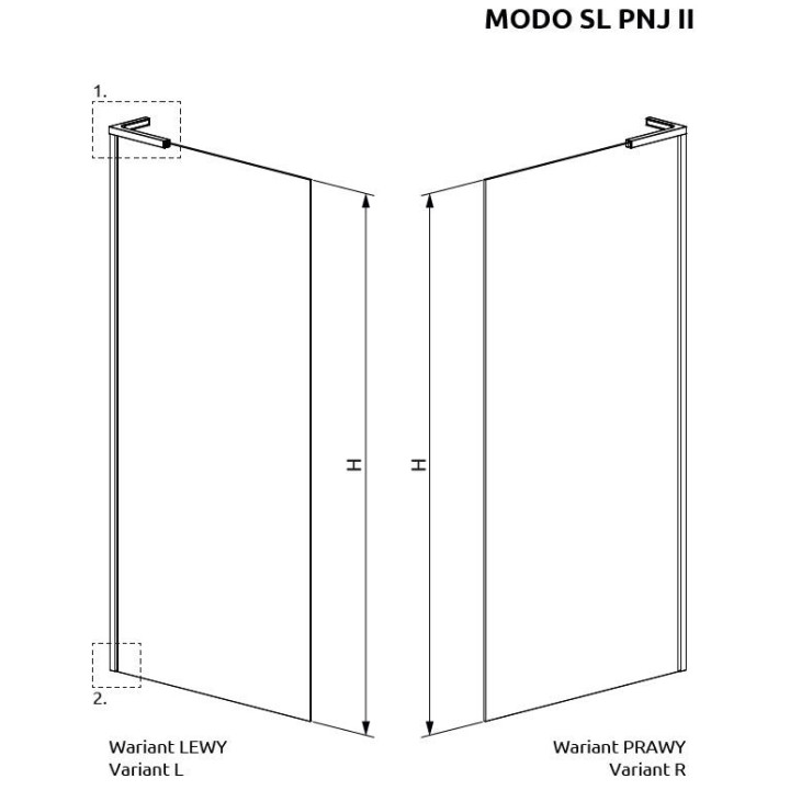 Drzwi prysznicowe Radaway Nes KDS II 120, lewe, 1200x2000mm, srebrny profil