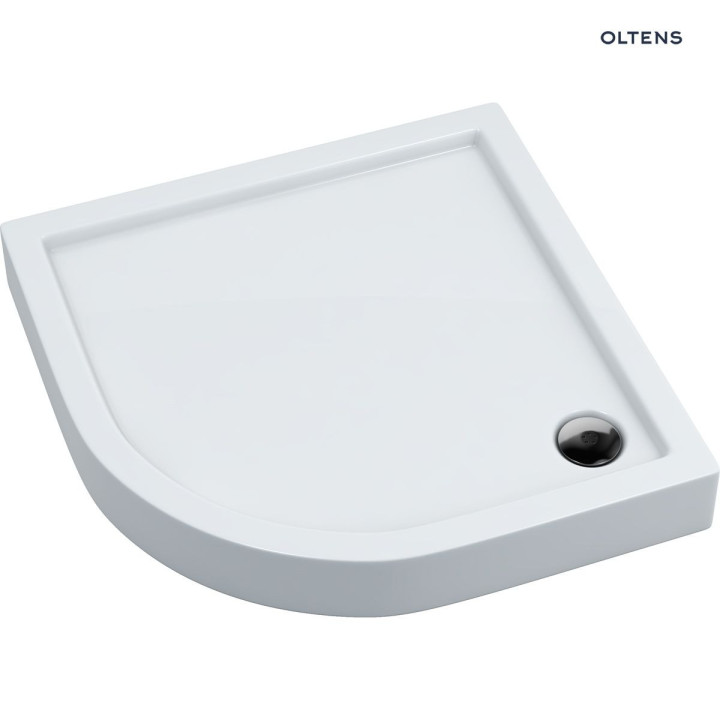 Oltens Vindel brodzik półokrągły 80x80 cm akrylowy - biały 