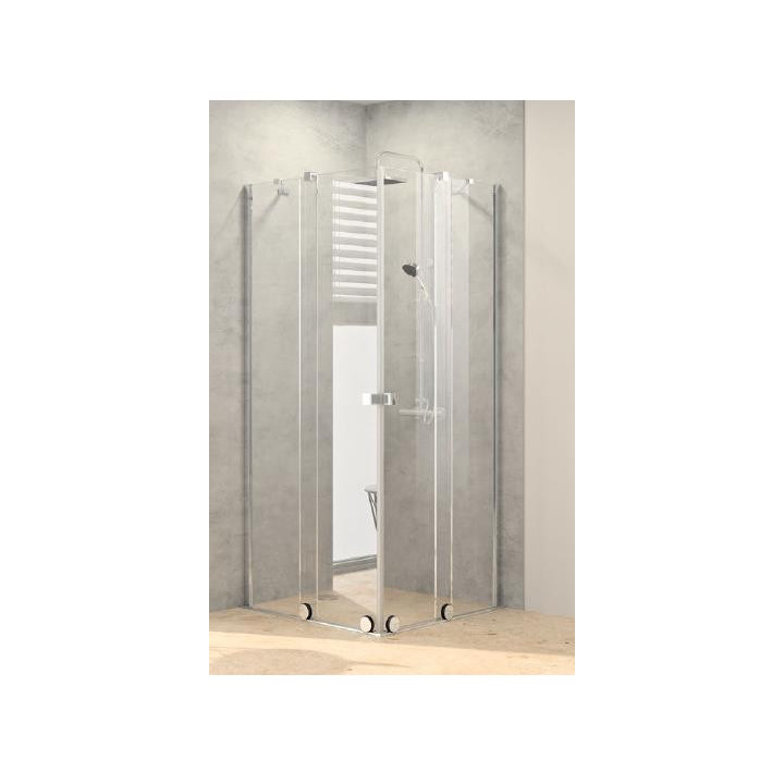 Drzwi suwane Huppe Xtensa pure Walk-In 900 1-częściowe ze stałym segmentem, mocowanie prawe, szkło przezroczyste Anti-Plaque, pr