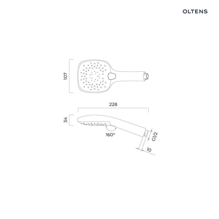 Oltens Driva EasyClick (S) słuchawka prysznicowa - złota 