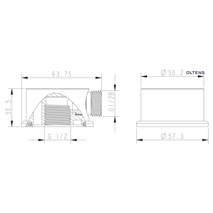 Oltens Saar przyłącze kątowe - chrom 