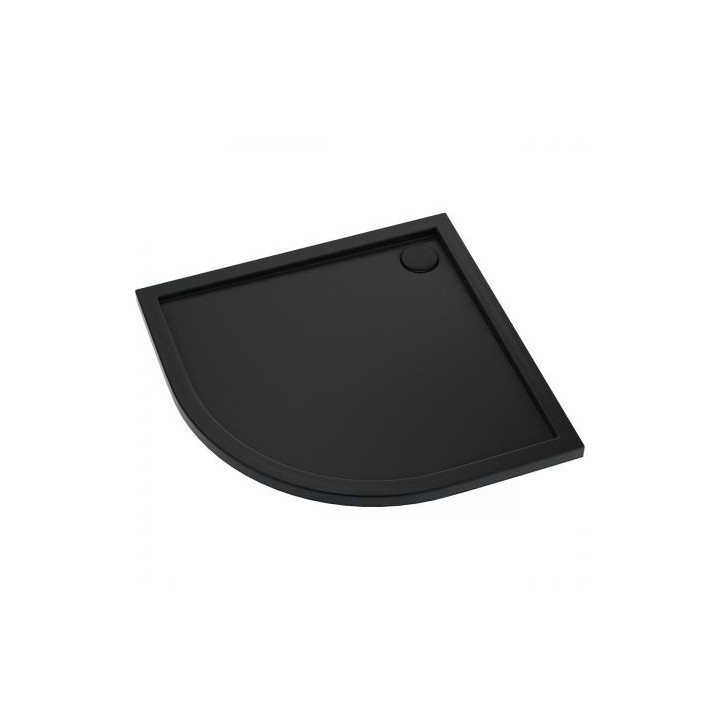 Oltens Superior brodzik akrylowy 90x90 cm półokragły - czarny mat