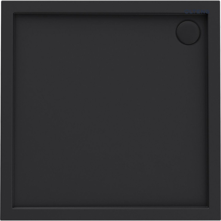 Oltens Superior brodzik akrylowy 80x80 cm kwadratowy - czarny mat 