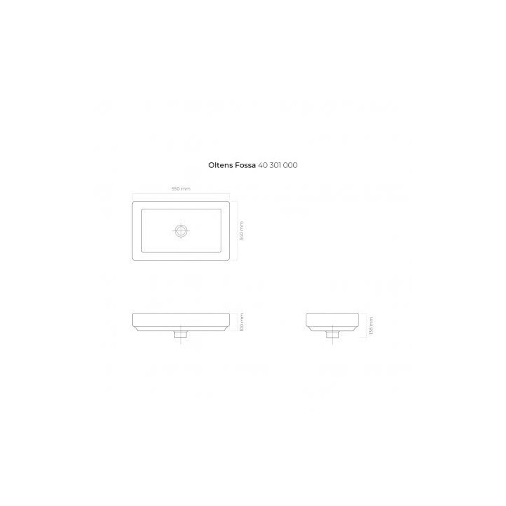 Oltens Fossa umywalka 55x34 cm nablatowa - biała