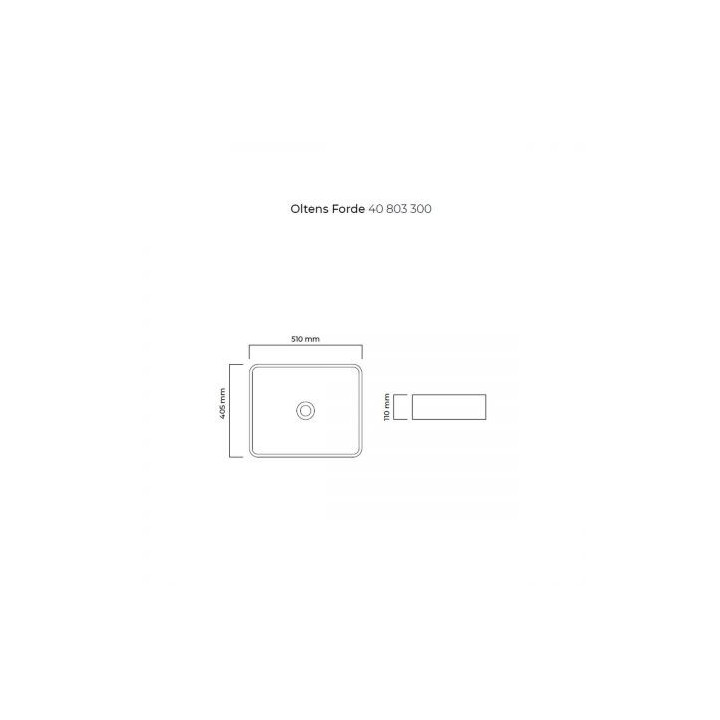 Oltens Forde umywalka 51x40,5cm nablatowa prostokątna - czarny mat