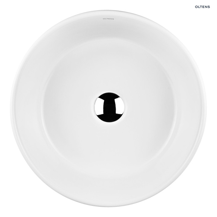 Oltens Lagde umywalka 40 cm nablatowa okrągła - biała