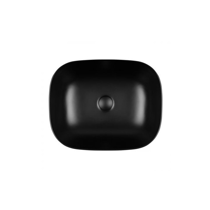 Oltens Hamnes umywalka 46,5x37,5cm nablatowa owalna z powłoką SmartClean - czarny mat