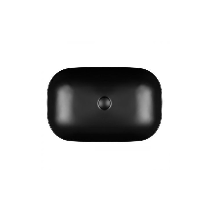 Oltens Hamnes umywalka 61x40 cm nablatowa owalna z powłoką SmartClean - czarny mat