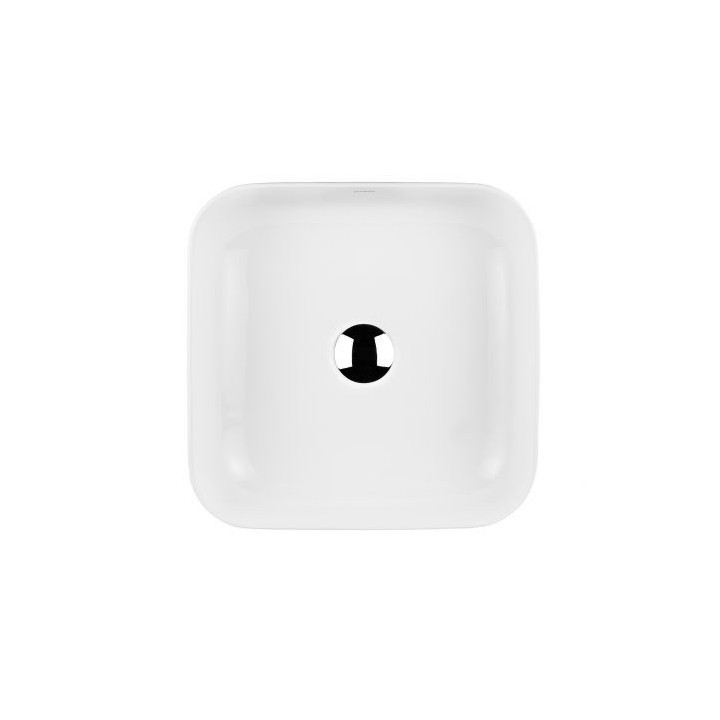 Oltens Hadsel umywalka 38,5 cm nablatowa kwadratowa z powłoką SmartClean - biała 