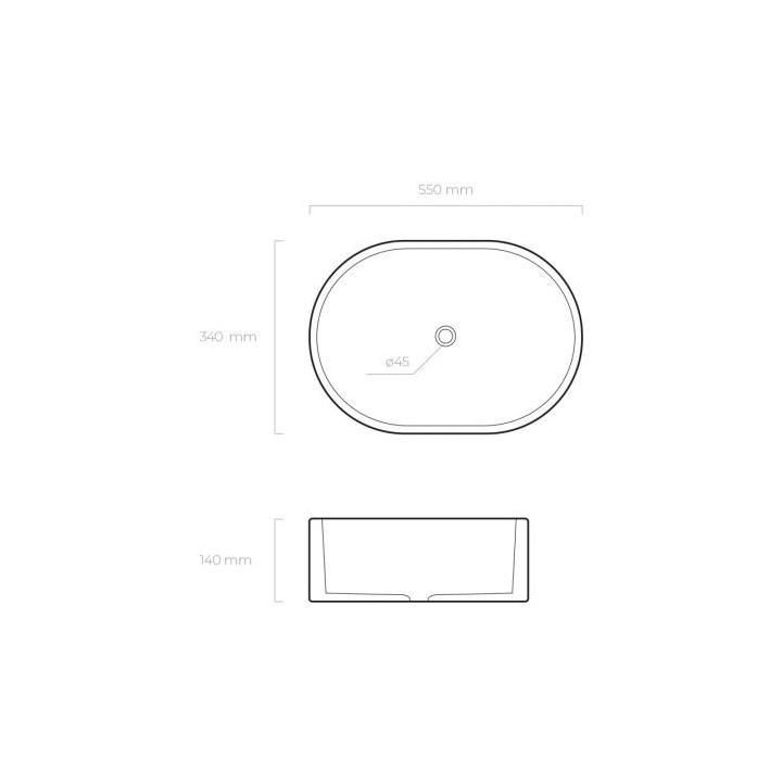 Oltens Lom umywalka 55x34 cm nablatowa owalna z powłoką SmartClean - biała