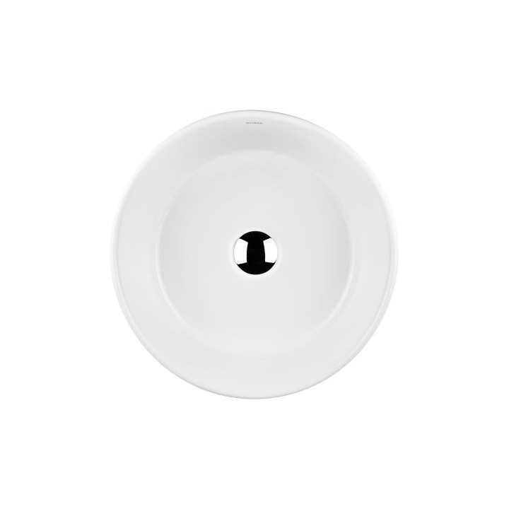 Oltens Lagde umywalka 40 cm nablatowa okrągła z powłoką SmartClean - biała