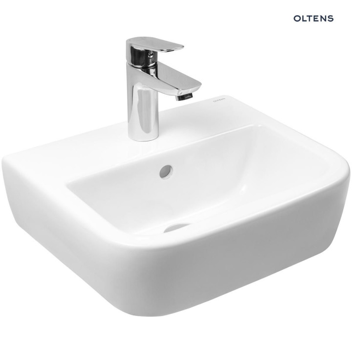 Oltens Vernal umywalka 40x32,5 cm wisząca z powłoką SmartClean - biała