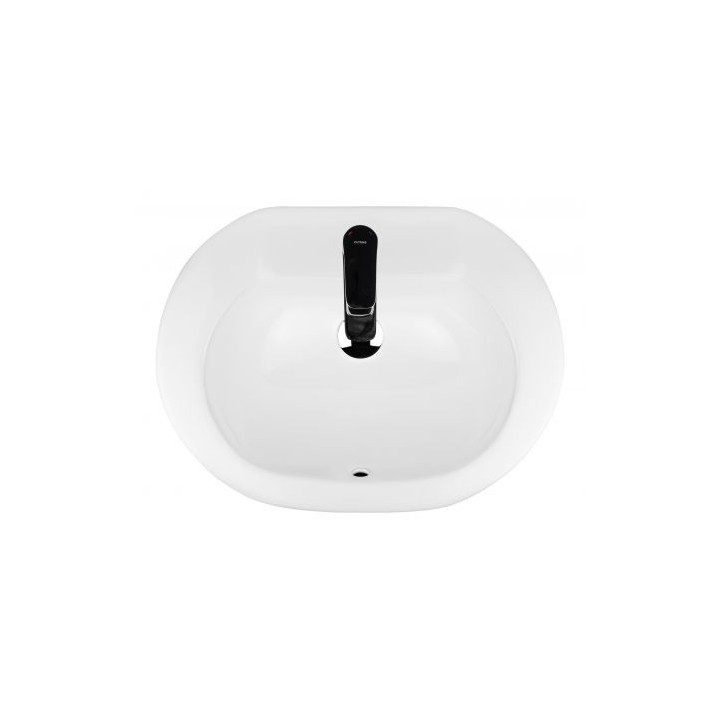 Oltens Asta umywalka 55x42 cm wpuszczana w blat owalna z powłoką SmartClean - biała