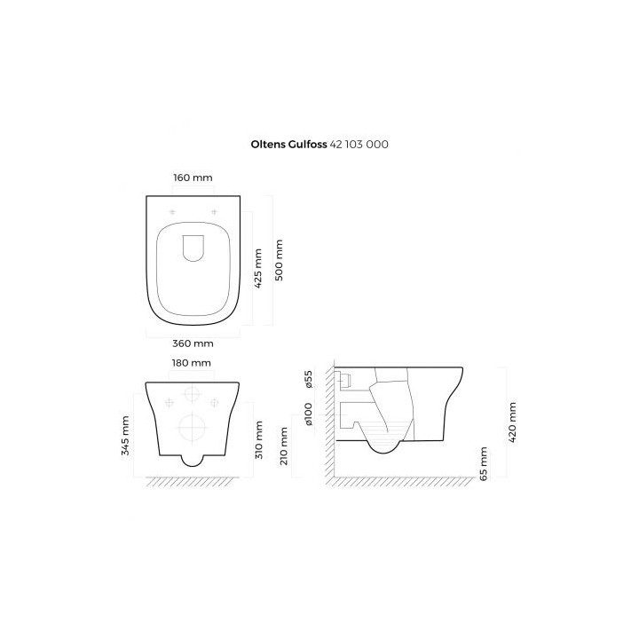 Oltens Gulfoss miska WC wisząca - biała 