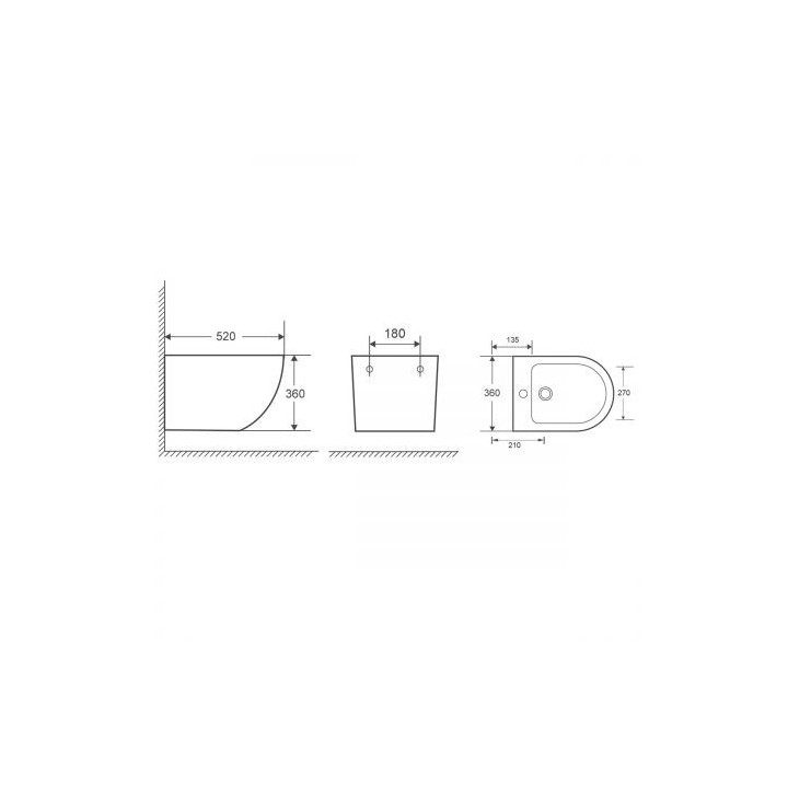 Oltens Hamnes bidet wiszący - biały