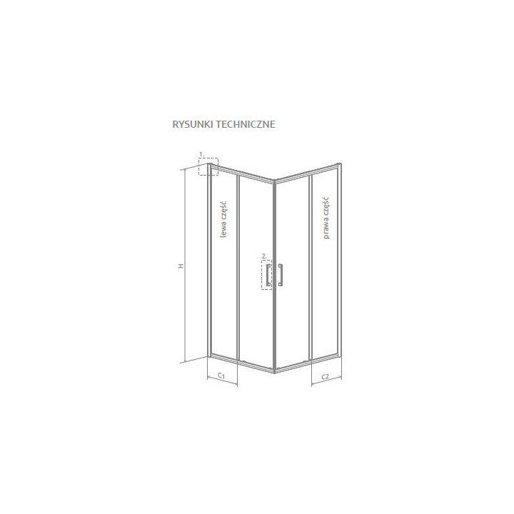 Część lewa kabiny Radaway Essenza Pro PDD, 800x2000mm, szkło przejrzyste, profil chrom