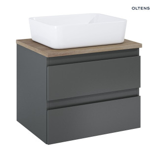 Oltens Vernal szafka 60 cm podumywalkowa grafit mat z blatem dąb