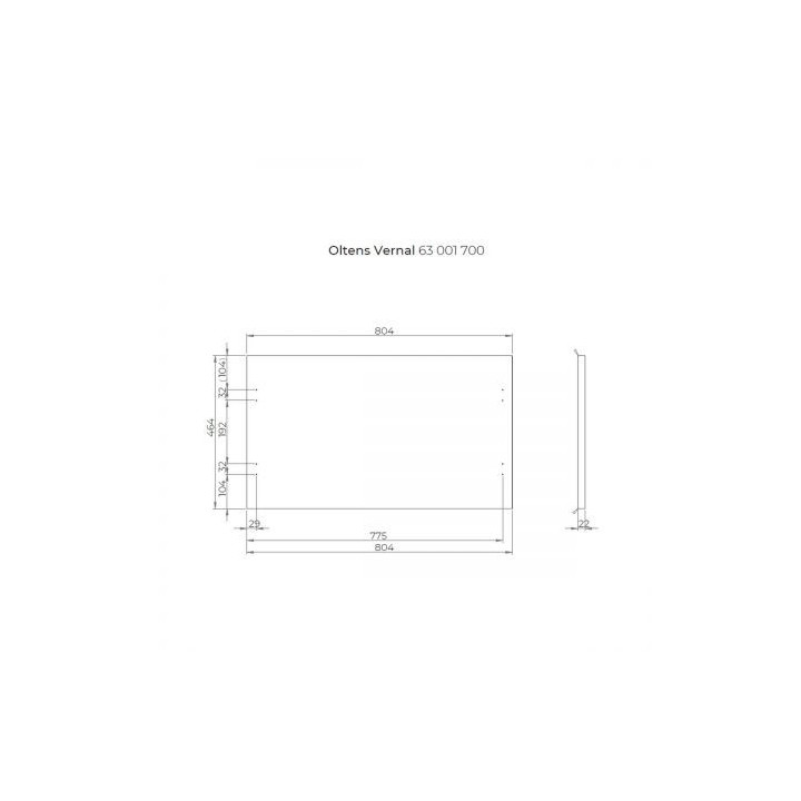 Oltens Vernal szafka 80 cm podumywalkowa wisząca szary mat z blatem