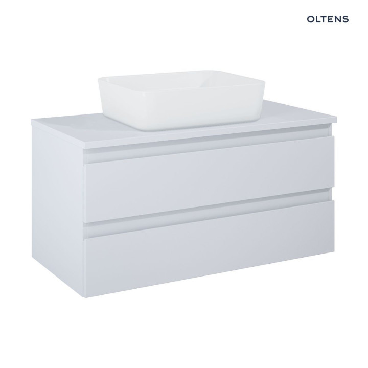 Oltens Vernal szafka 100 cm podumywalkowa wisząca szary mat z blatem