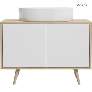 Oltens Hedvig szafka 95 cm podumywalkowa wisząca biały połysk/dąb nova 
