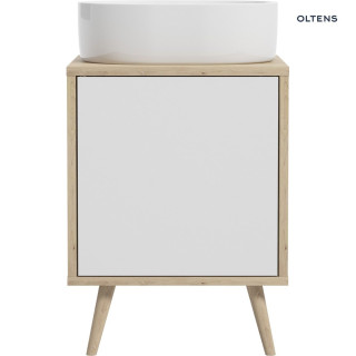 Oltens Hedvig szafka 50 cm podumywalkowa wisząca biały połysk/dąb nova 