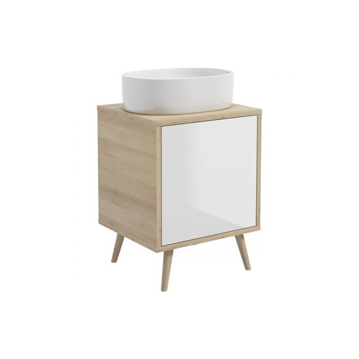 Oltens Hedvig szafka 50 cm podumywalkowa wisząca biały połysk/dąb nova 