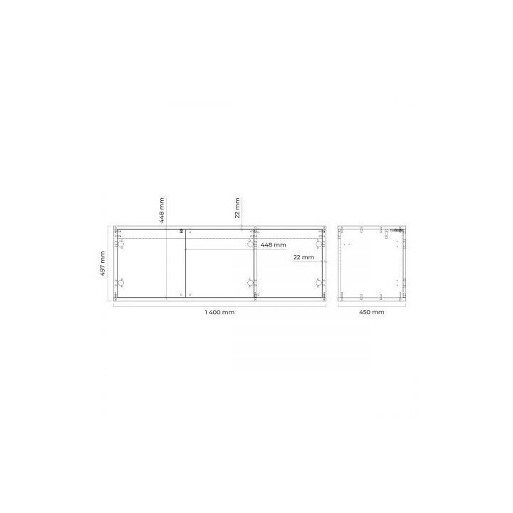 Oltens Hedvig szafka 140 cm podumywalkowa wisząca czarny mat/dąb natural z półką