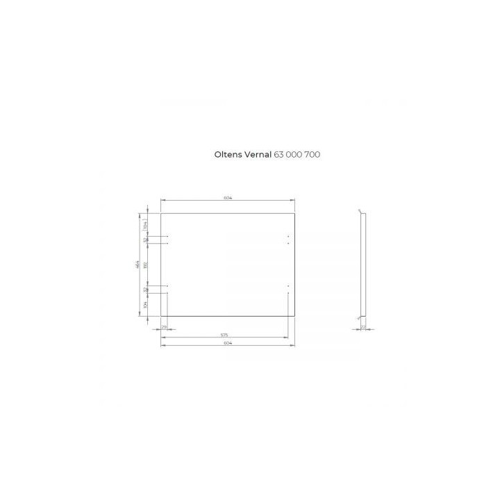 Oltens Vernal blat 60 cm naszafkowy - szary mat