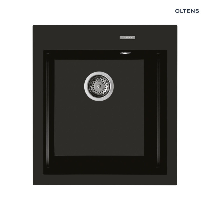 Oltens Gravan zlewozmywak granitowy 1 komorowy 47x51,5 cm - czarny 