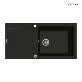 Oltens Gravan zlewozmywak granitowy 1 komorowy z  ociekaczem 100x50cm - czarny 