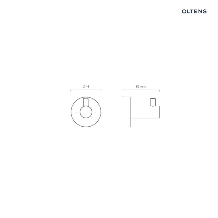 Oltens Gulfoss haczyk na ręcznik - czarny mat