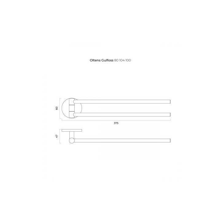 Oltens Gulfoss wieszak na ręcznik 38 cm dwuramienny ruchomy - chrom