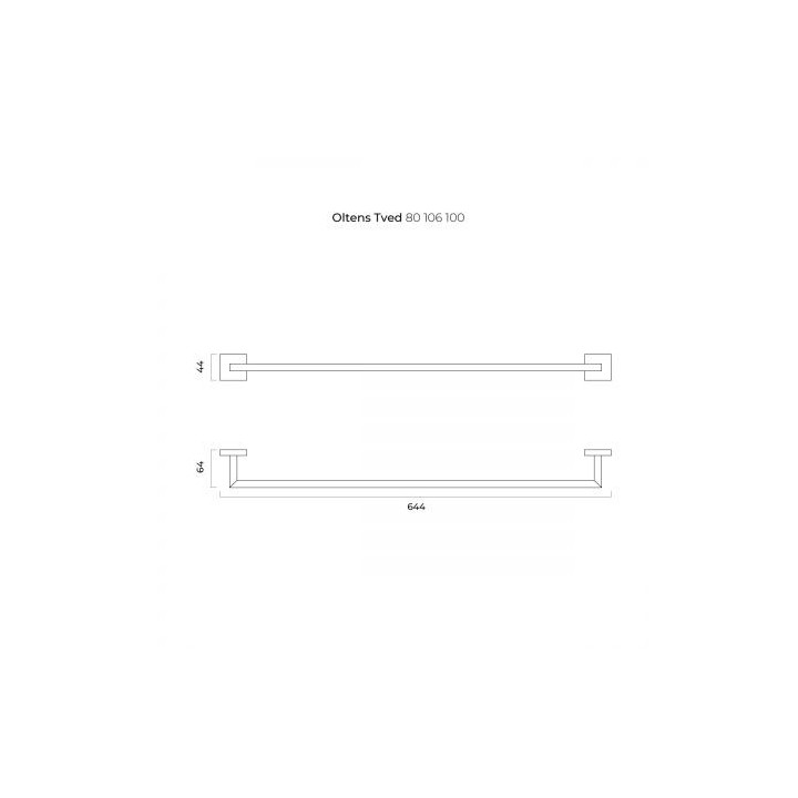 Oltens Tved wieszak na ręcznik 60 cm pojedynczy - chrom