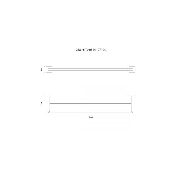 Oltens Tved wieszak na ręcznik 60 cm podwójny - chrom