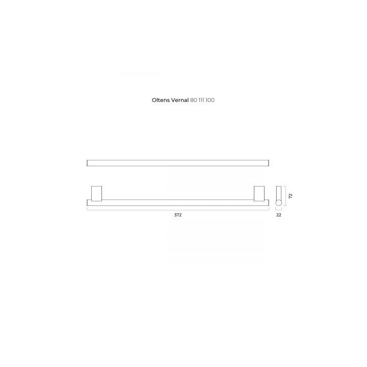 Oltens Vernal wieszak na ręcznik 30 cm pojedynczy - chrom