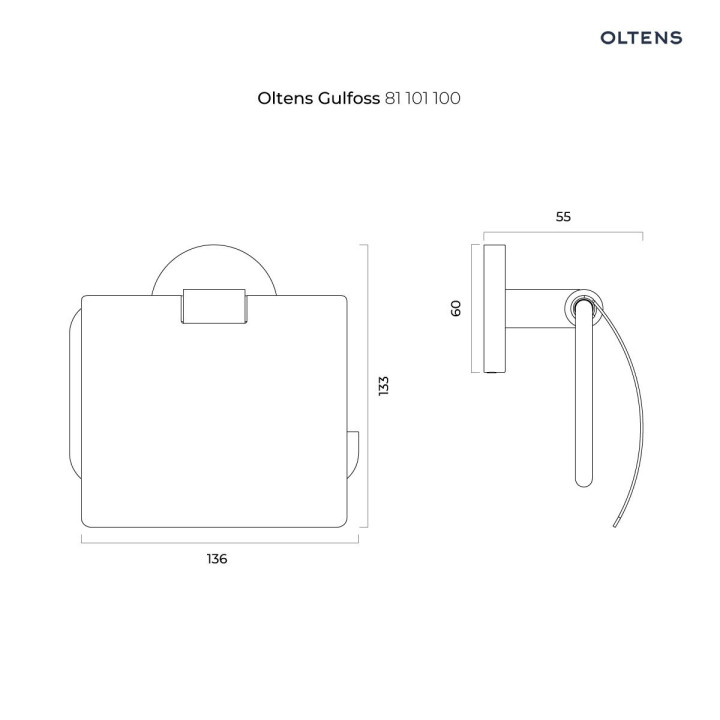 Oltens Gulfoss uchwyt na papier toaletowy - chrom
