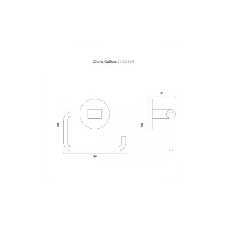 Oltens Gulfoss uchwyt na papier toaletowy - czarny mat